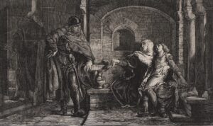 Grzymislawa with Her Son and Husband. Drawing by Jan Matejko