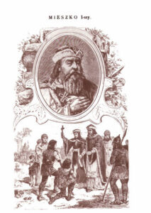 Mieszko I with his family. Public domain