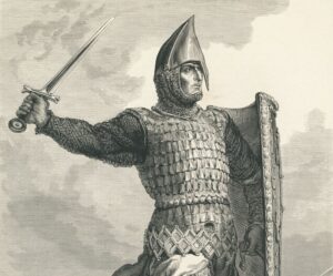 Portrait of Siemowit I, woodcut by Jan Styfi and Andrzej Zajkowski